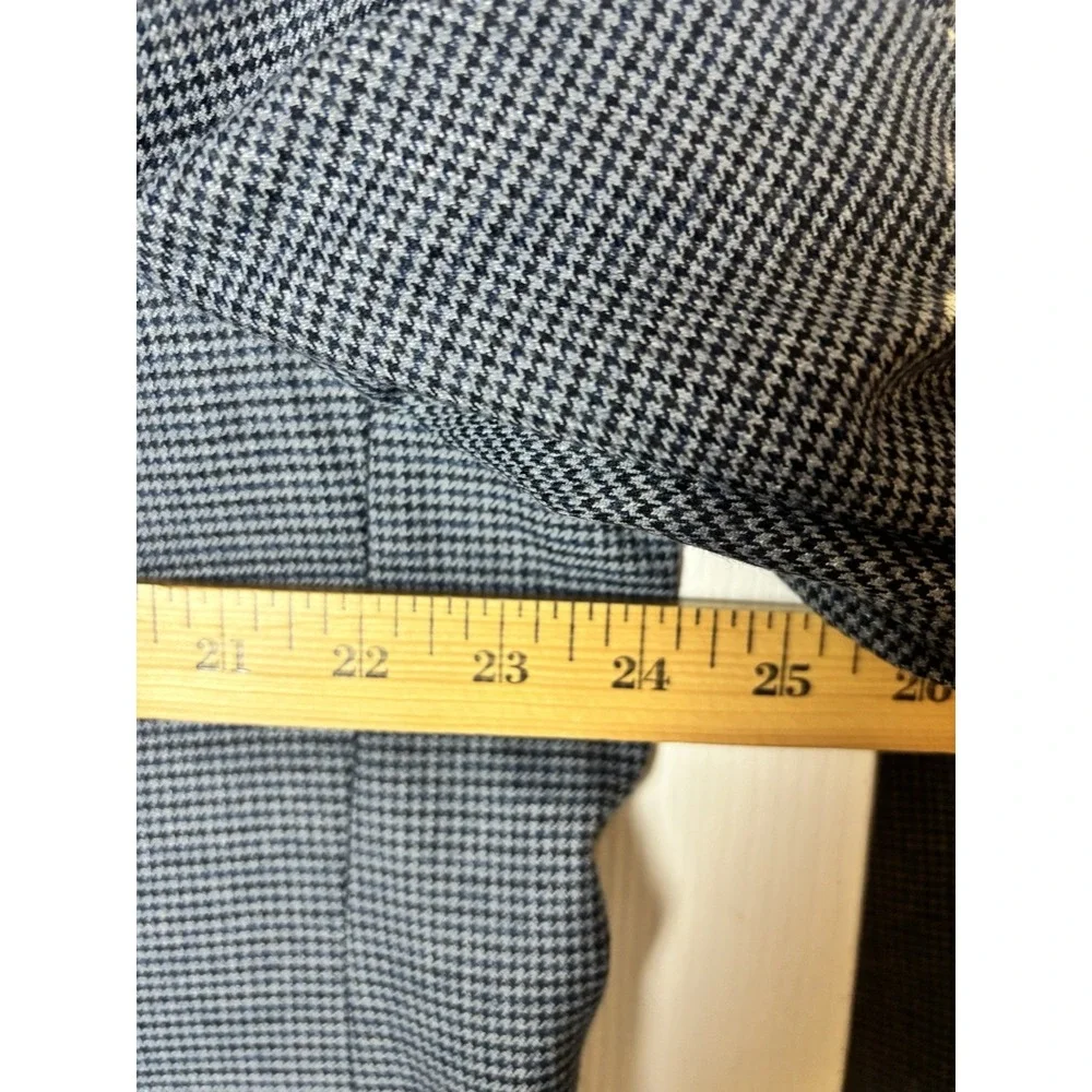 Chaps Mens 48R‎ Wool Sport Coat Navy Houndstooth Office Academia Casual
